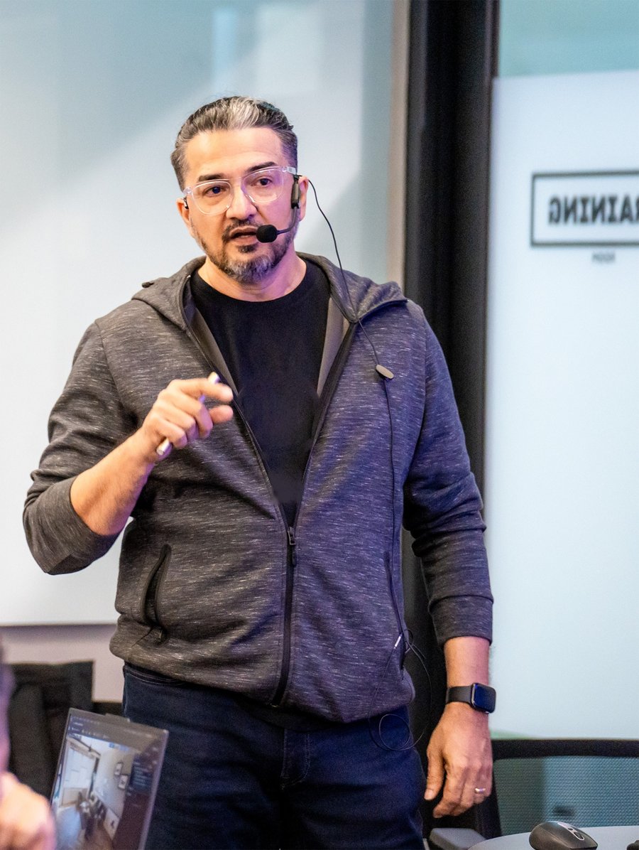 Hussin Khan teaching a class
